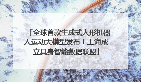 全球首款生成式人形机器人运动大模型发布！上海成立具身智能数据联盟