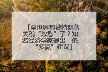 全世界都被特朗普关税“忽悠”了？知名经济学家提出一条“多赢”建议