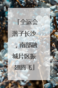 全运会落子长沙，南部融城片区振翅腾飞