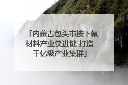 内蒙古包头市按下氟材料产业快进键 打造千亿级产业集群