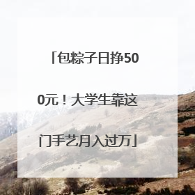 包粽子日挣500元！大学生靠这门手艺月入过万
