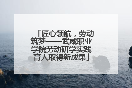 匠心领航，劳动筑梦——武威职业学院劳动研学实践育人取得新成果