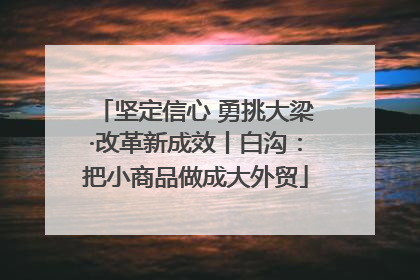坚定信心 勇挑大梁·改革新成效丨白沟：把小商品做成大外贸
