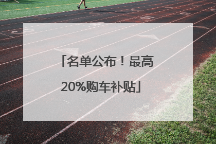 名单公布！最高20%购车补贴