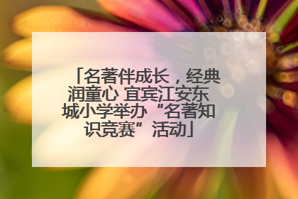 名著伴成长，经典润童心 宜宾江安东城小学举办“名著知识竞赛”活动