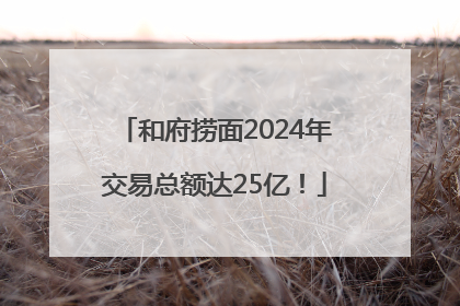 和府捞面2024年交易总额达25亿！