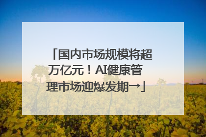 国内市场规模将超万亿元！AI健康管理市场迎爆发期→