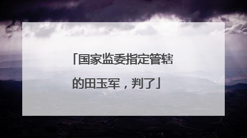 国家监委指定管辖的田玉军，判了