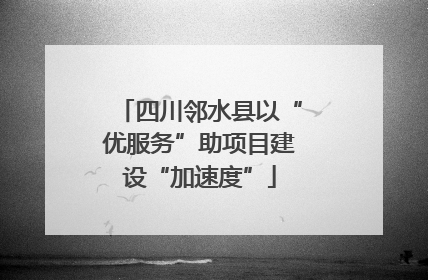 四川邻水县以“优服务”助项目建设“加速度”