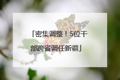 密集调整！5位干部跨省调任新疆