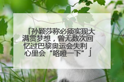 孙颖莎称必须实现大满贯梦想，曾无数次回忆过巴黎奥运会失利，心里会“咯噔一下”