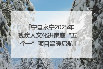 宁夏永宁2025年残疾人文化进家庭“五个一”项目温暖启航