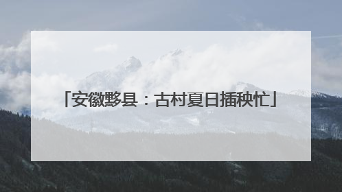 安徽黟县：古村夏日插秧忙