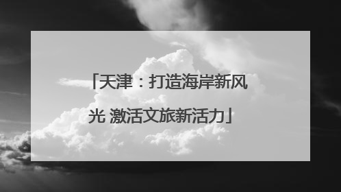 天津：打造海岸新风光 激活文旅新活力