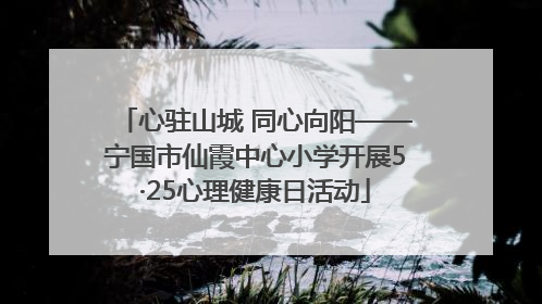心驻山城 同心向阳——宁国市仙霞中心小学开展5·25心理健康日活动