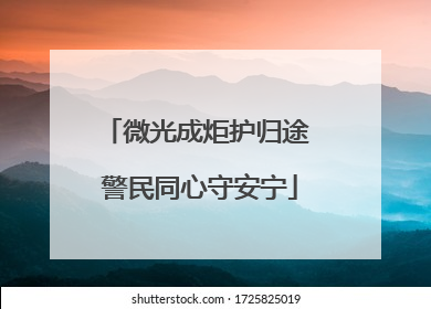 微光成炬护归途 警民同心守安宁