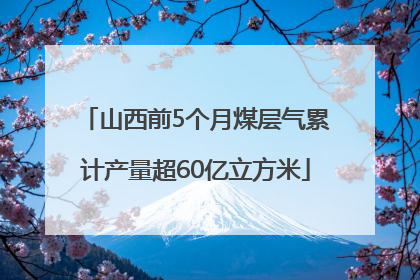 山西前5个月煤层气累计产量超60亿立方米