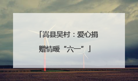 嵩县吴村：爱心捐赠情暖“六一”