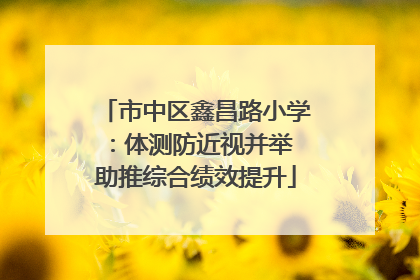 市中区鑫昌路小学：体测防近视并举 助推综合绩效提升