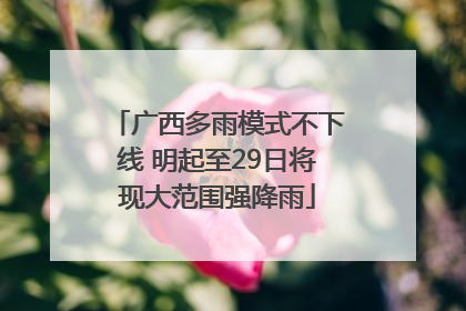 广西多雨模式不下线 明起至29日将现大范围强降雨