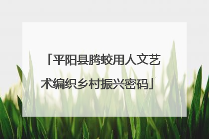 平阳县腾蛟用人文艺术编织乡村振兴密码