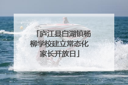 庐江县白湖镇杨柳学校建立常态化家长开放日