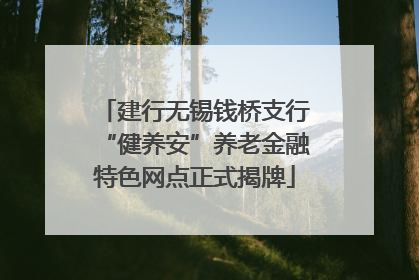 建行无锡钱桥支行“健养安”养老金融特色网点正式揭牌