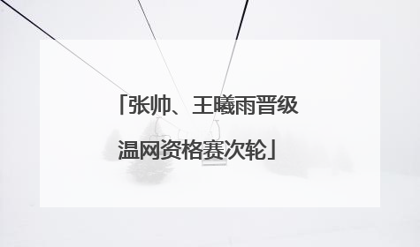 张帅、王曦雨晋级温网资格赛次轮