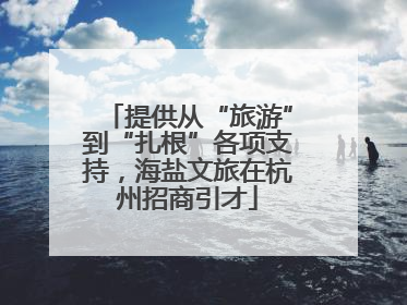 提供从“旅游”到“扎根”各项支持，海盐文旅在杭州招商引才