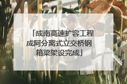 成南高速扩容工程成阿分离式立交桥钢箱梁架设完成