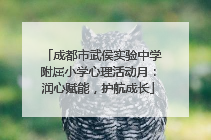 成都市武侯实验中学附属小学心理活动月：润心赋能，护航成长