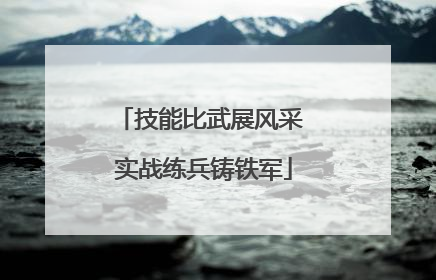 技能比武展风采 实战练兵铸铁军