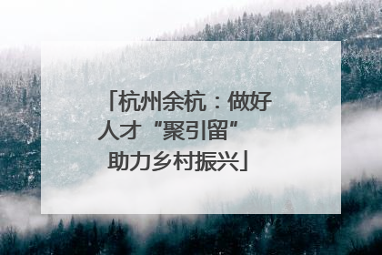 杭州余杭：做好人才“聚引留” 助力乡村振兴