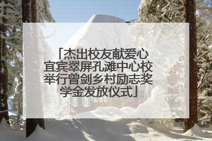 杰出校友献爱心 宜宾翠屏孔滩中心校举行曾剑乡村励志奖学金发放仪式
