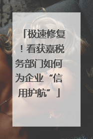 极速修复！看获嘉税务部门如何为企业“信用护航”