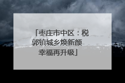 枣庄市中区：税郭镇城乡焕新颜 幸福再升级