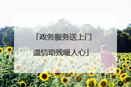 政务服务送上门 温情助残暖人心