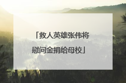 救人英雄张伟将慰问金捐给母校