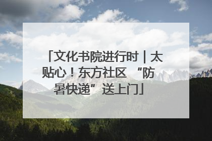 文化书院进行时｜太贴心！东方社区 “防暑快递”送上门
