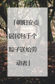 朝阳安贞居民包千个粽子送给劳动者