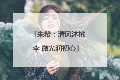 朱希：清风沐桃李 微光润初心