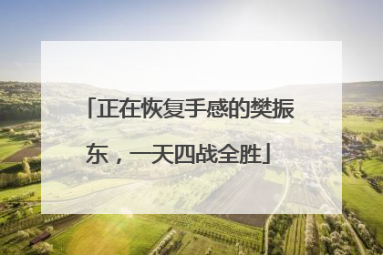 正在恢复手感的樊振东，一天四战全胜