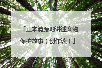 正本清源地讲述文物保护故事（创作谈）