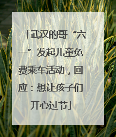 武汉的哥“六一”发起儿童免费乘车活动，回应：想让孩子们开心过节
