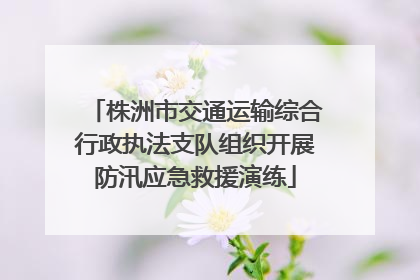 株洲市交通运输综合行政执法支队组织开展防汛应急救援演练