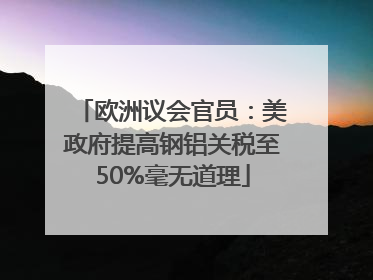 欧洲议会官员：美政府提高钢铝关税至50%毫无道理
