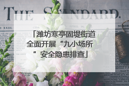 潍坊寒亭固堤街道全面开展“九小场所”安全隐患排查
