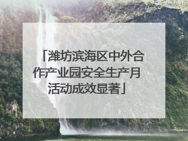 潍坊滨海区中外合作产业园安全生产月活动成效显著