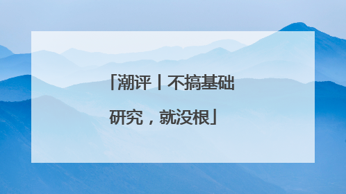 潮评丨不搞基础研究，就没根