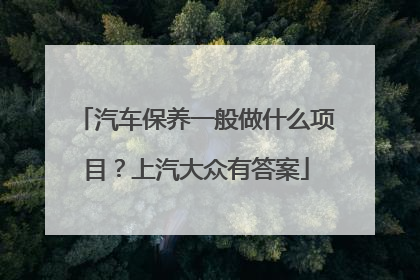 汽车保养一般做什么项目？上汽大众有答案